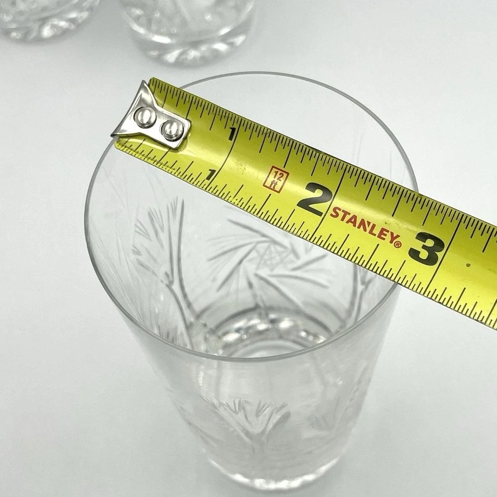 Vintage 1980s Cut Crystal Starburst Fan Highball Glasses Set‎ of 3